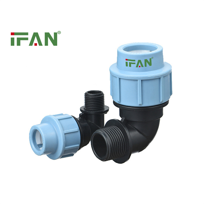 IFAN Hot Sale 16-63mm Male Elbow PP Fittings Quick Connect Water Fittings