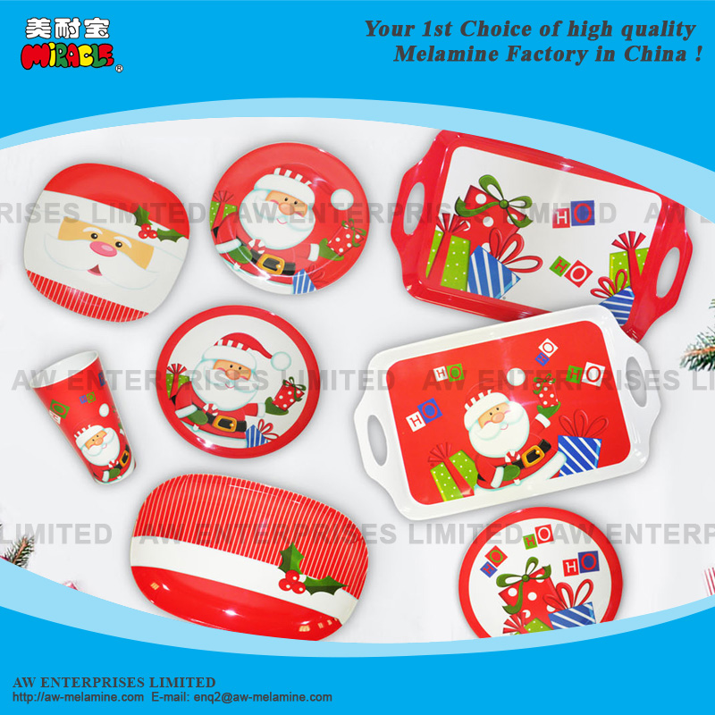 Melamine Mug, Tumbler, Melamine Plate, Bowl, Chip And Dip, Salad Bowl, Christmas, Santa Design