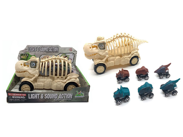 Sound and Light Dinosaur Skeleton Car Model - Dinosaur Car Set