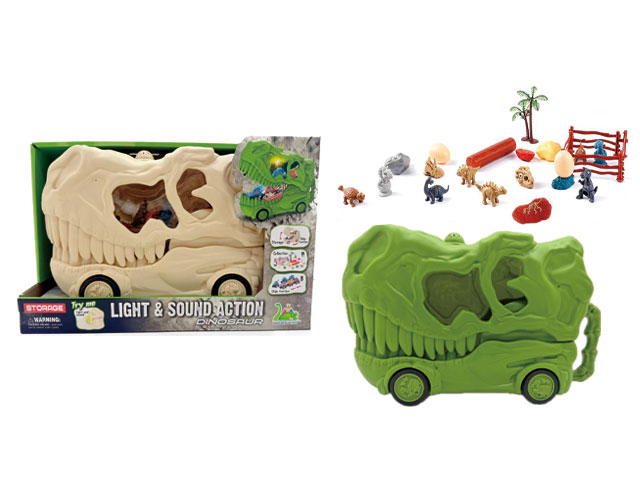 Sound and Light Dinosaur Bone Storage Car Model
