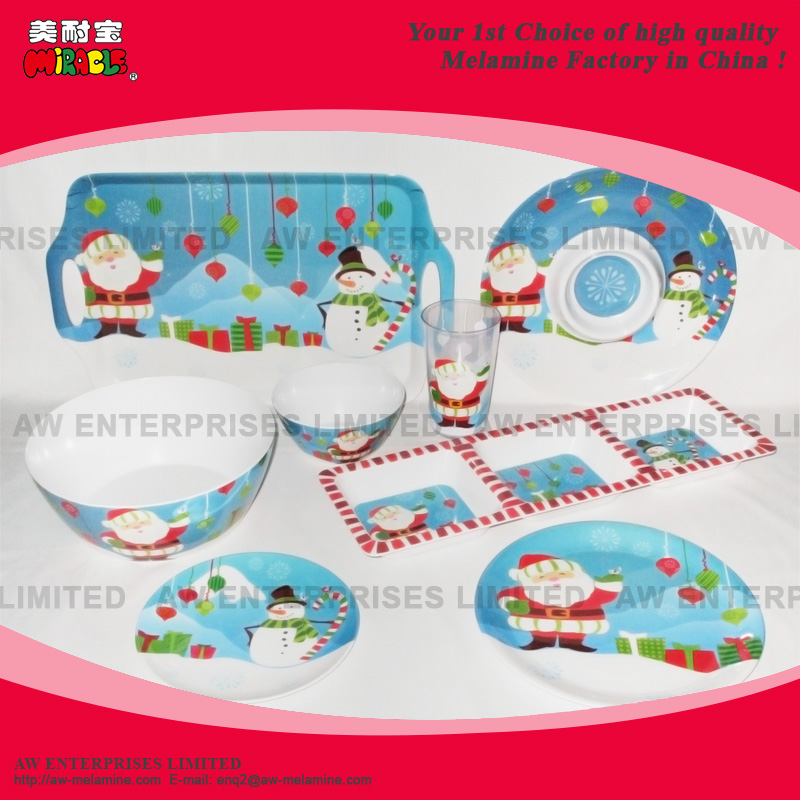 Melamine Mug, Tumbler, Melamine Plate, Bowl, Chip And Dip, Salad Bowl, Christmas, Santa, Snowman