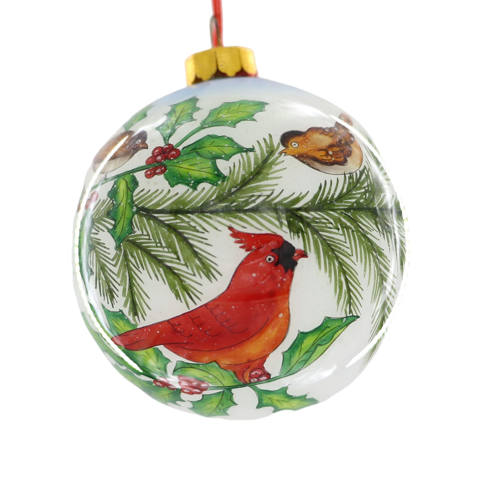 Hand-painted interior glass Christmas ball