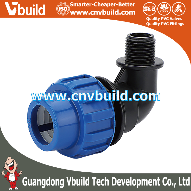 PP Compression Fittings 90 Degree Male Elbow