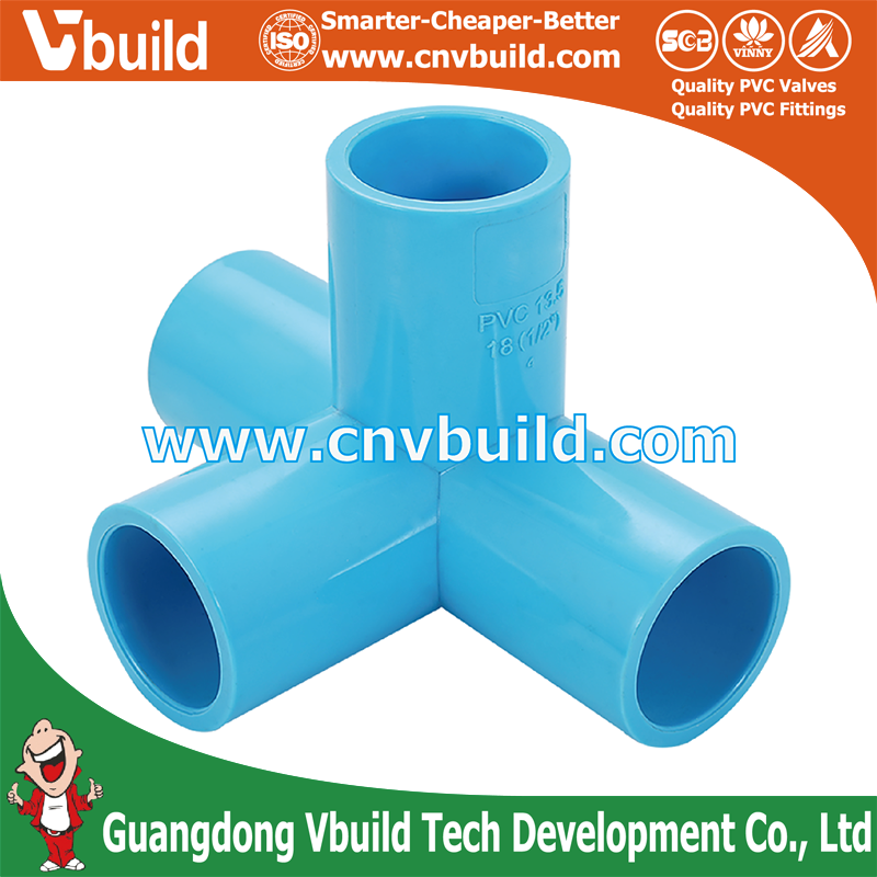 PVC Pipe Tube Fitting 4 Way 90 Degree Side Tee Cross