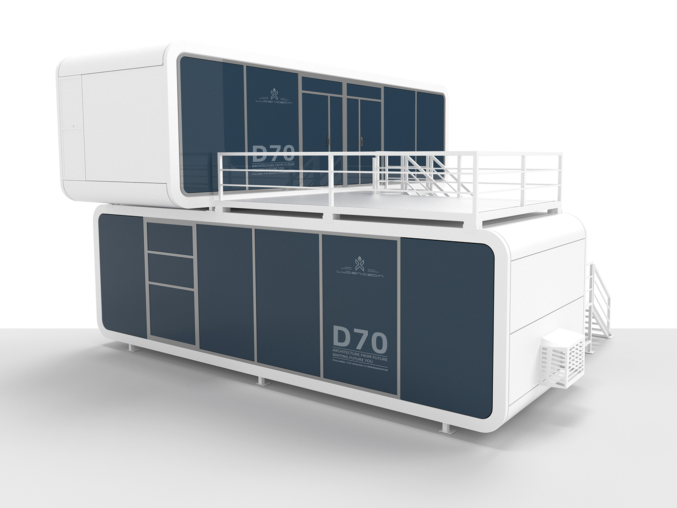 Apple Cabin D70 –Two-Story Apple Cabin with Rooftop Lounge and Family-Friendly Design