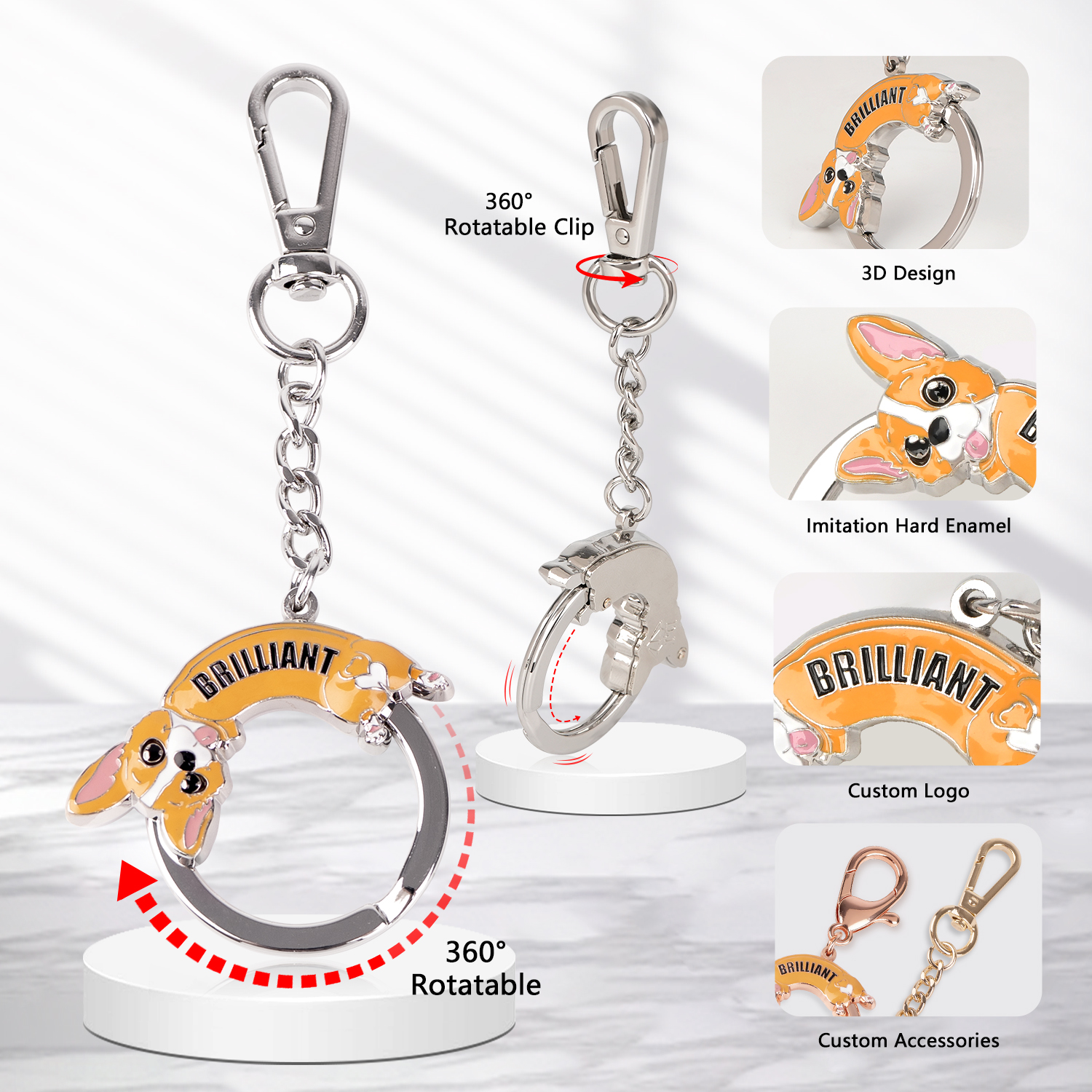 Creative Custom 3D Zinc Alloy Sliding Keychain