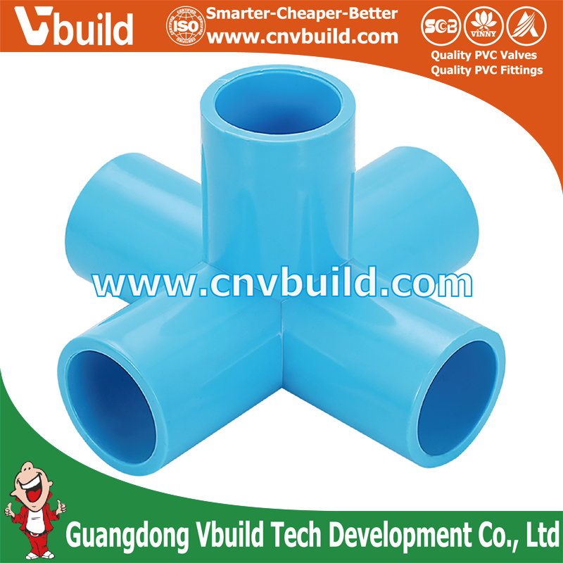 PVC Pipe Tube Fitting 5 Way 90 Degree Side Tee