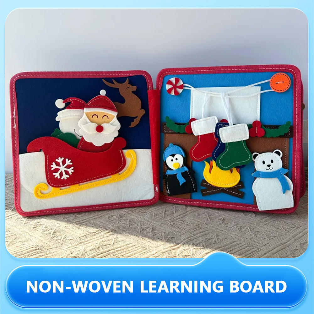 Santa Claus Hand Puppet Montessori Felt Busy Book Learning Board