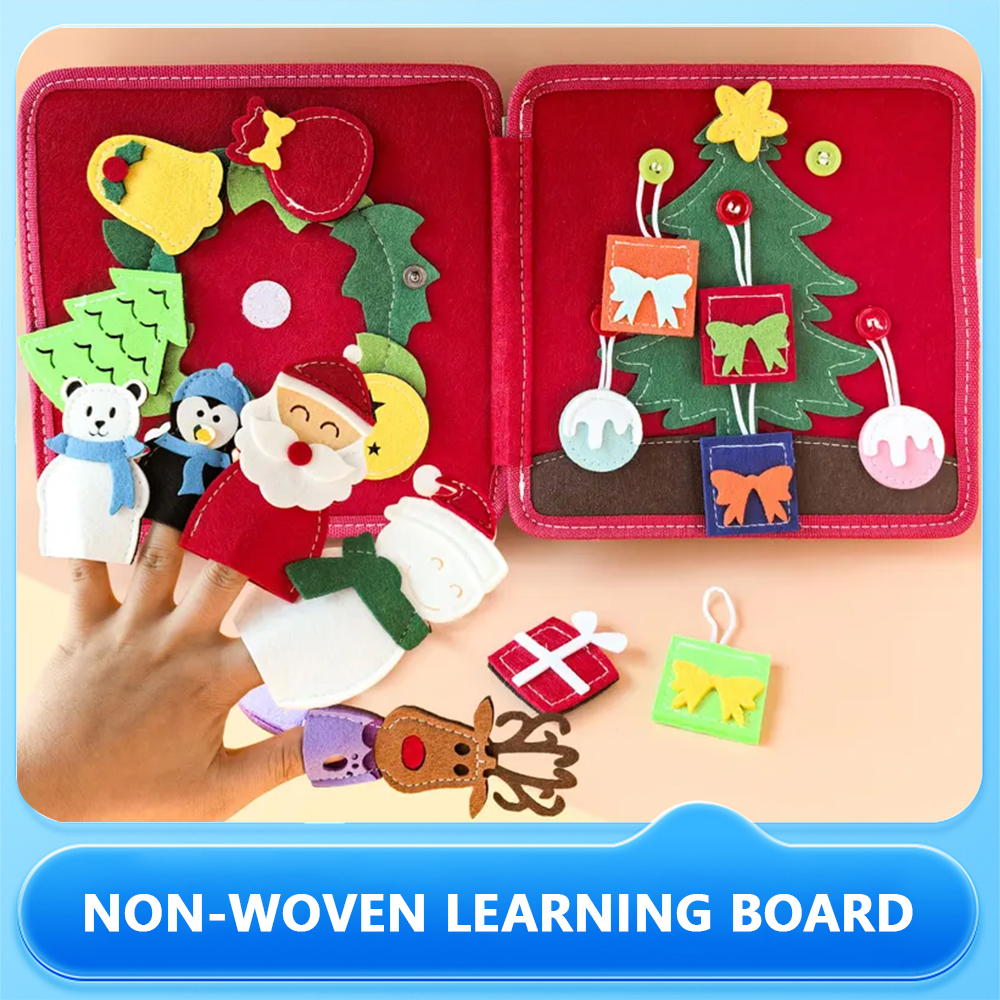 Santa Claus Hand Puppet Montessori Felt Busy Book Learning Board