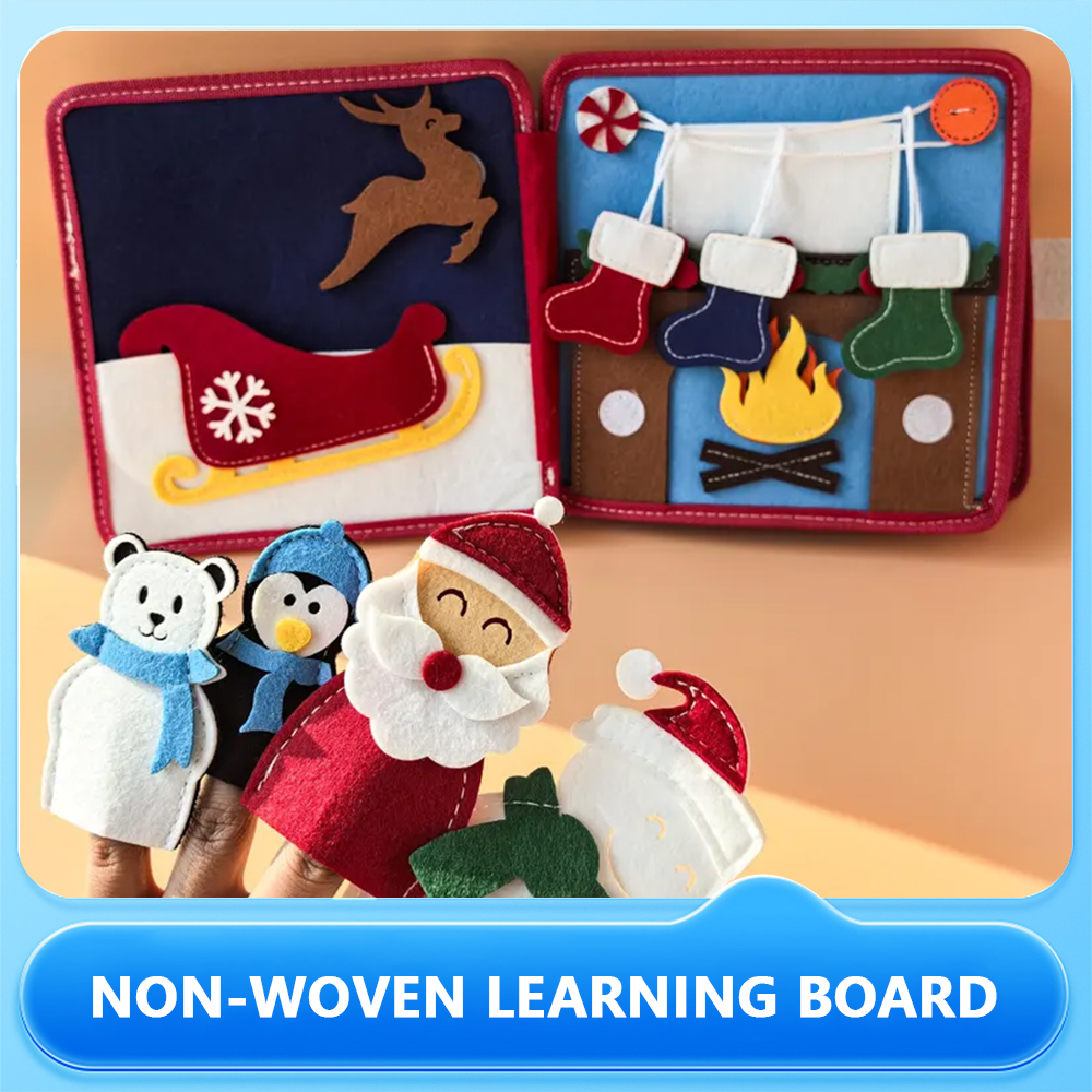 Santa Claus Hand Puppet Montessori Felt Busy Book Learning Board