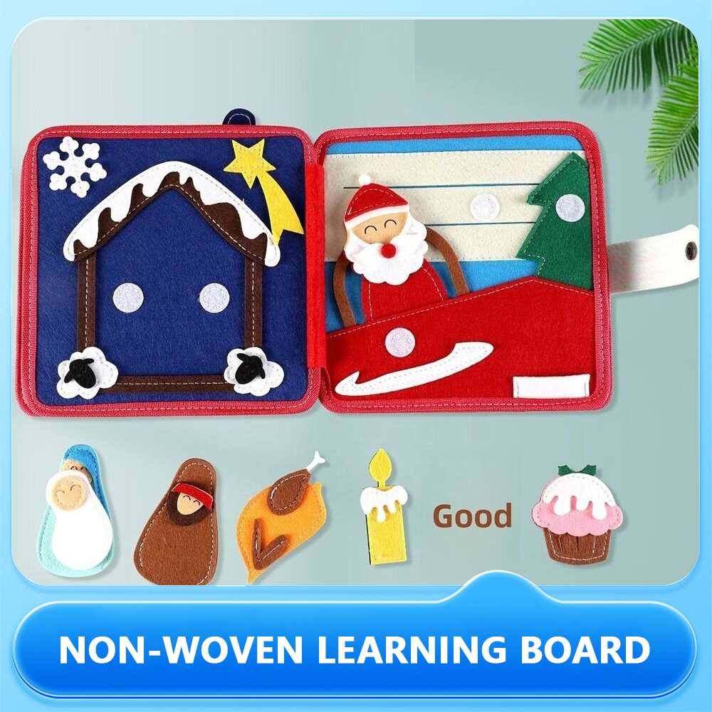 Santa Claus Hand Puppet Montessori Felt Busy Book Learning Board