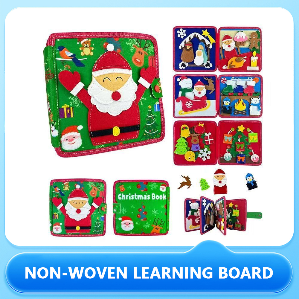 Santa Claus Hand Puppet Montessori Felt Busy Book Learning Board