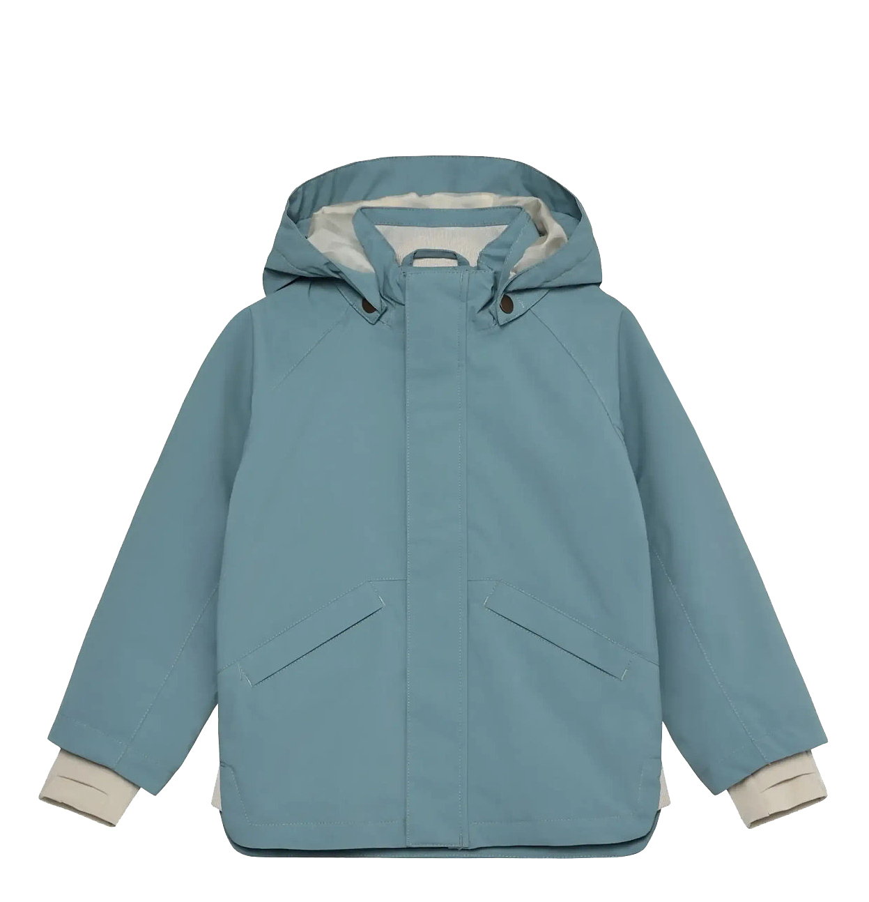 Kids' Waterproof Hooded Outdoor Jacket with Double-Layer Cuffs & Reflective Detail