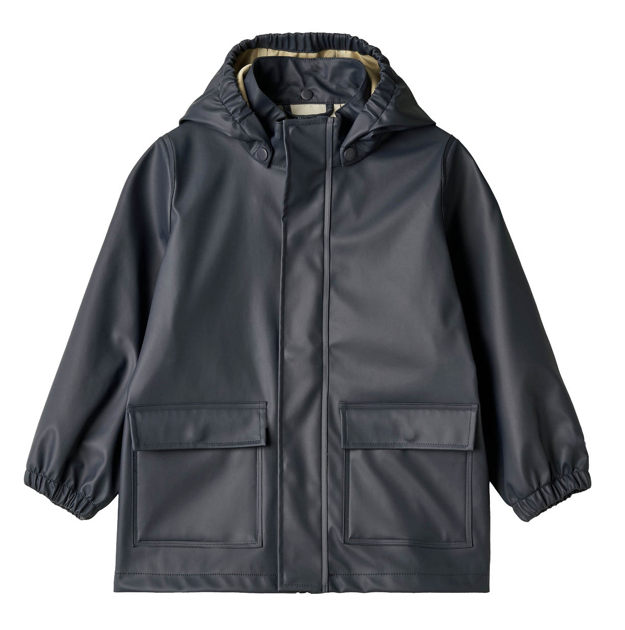 Kids' Classic Waterproof Hooded Rain Jacket with Snap Closure