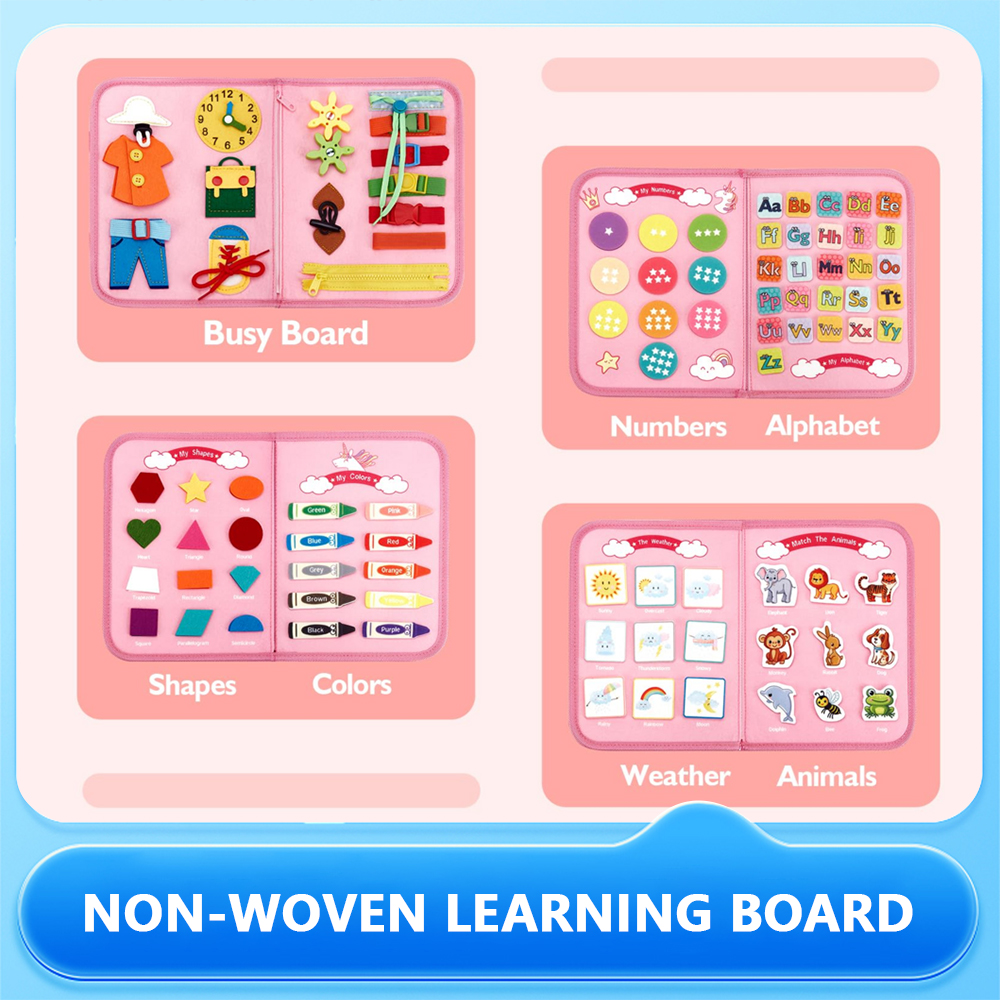 Montessori Educational Toys for Toddlers Foldable Felt Busy Board