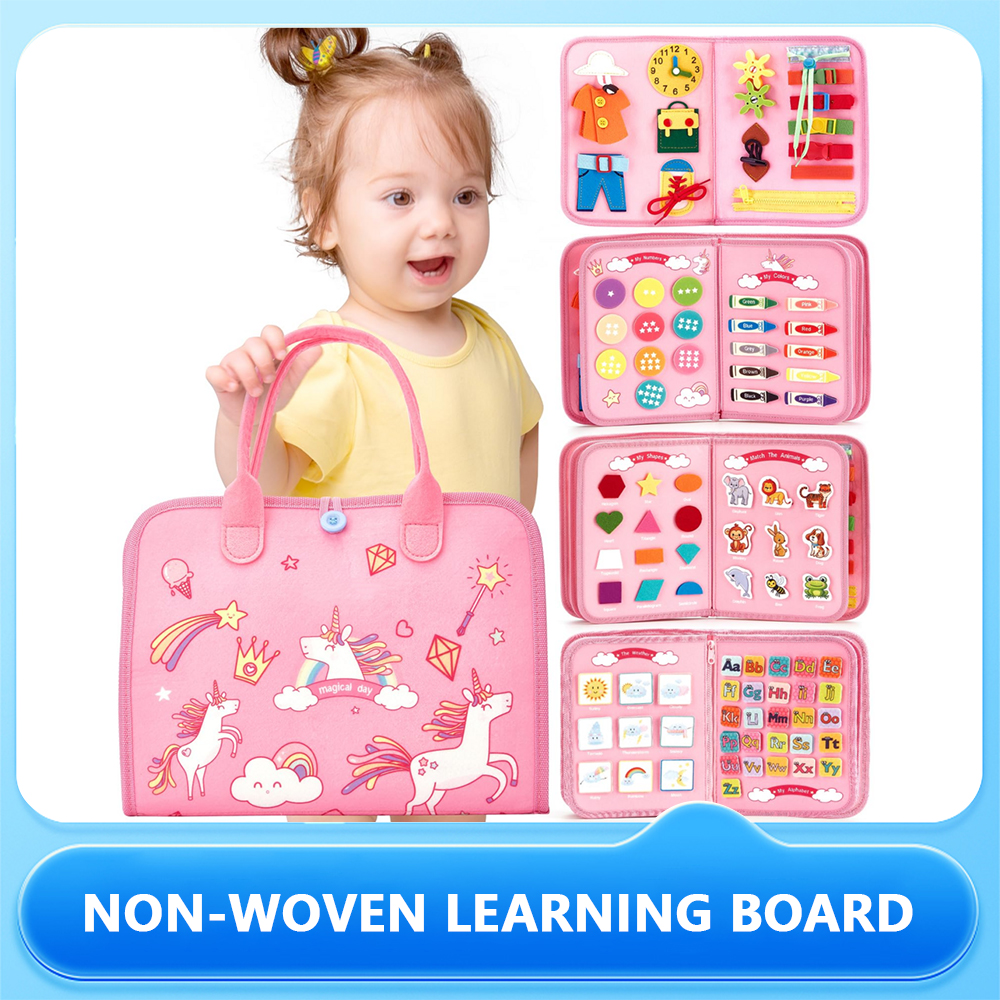 Montessori Educational Toys for Toddlers Foldable Felt Busy Board