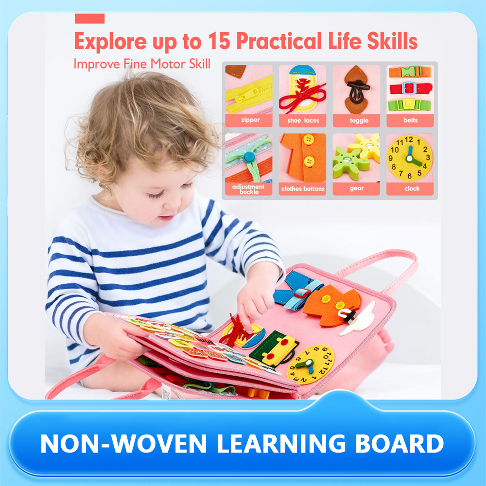 Montessori Educational Toys for Toddlers Foldable Felt Busy Board