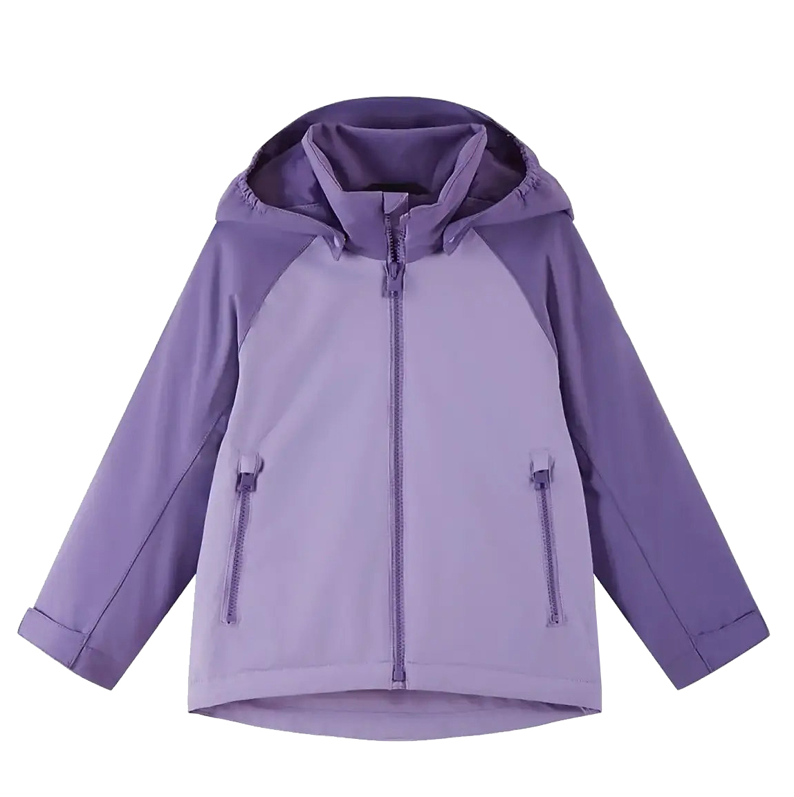 Kids' Two-Tone Hooded Softshell Jacket with Adjustable Hem & Cuffs