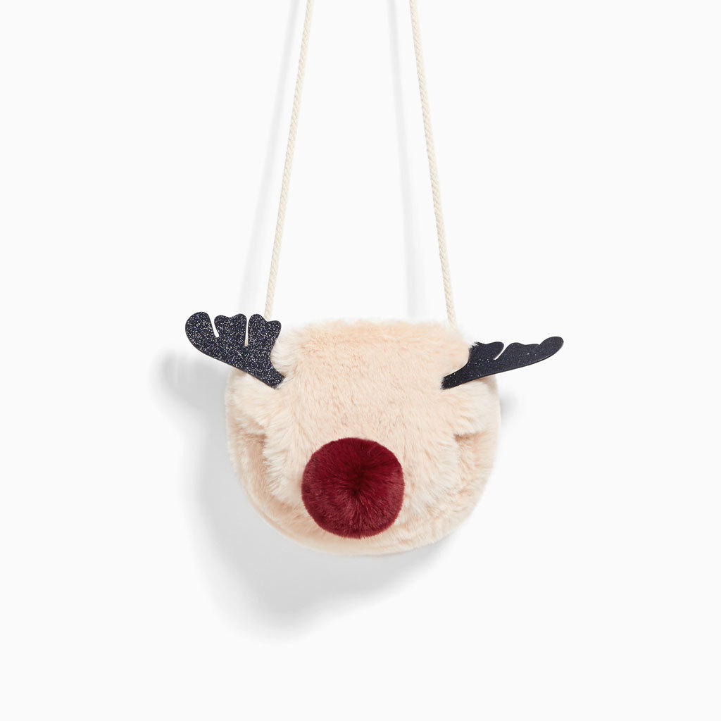 New Red-Nosed Reindeer Plush Crossbody Bag