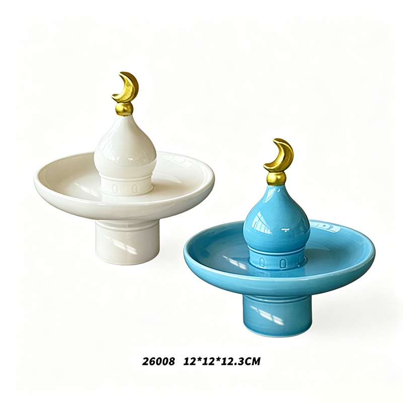 Ceramic castle-shaped candlestick