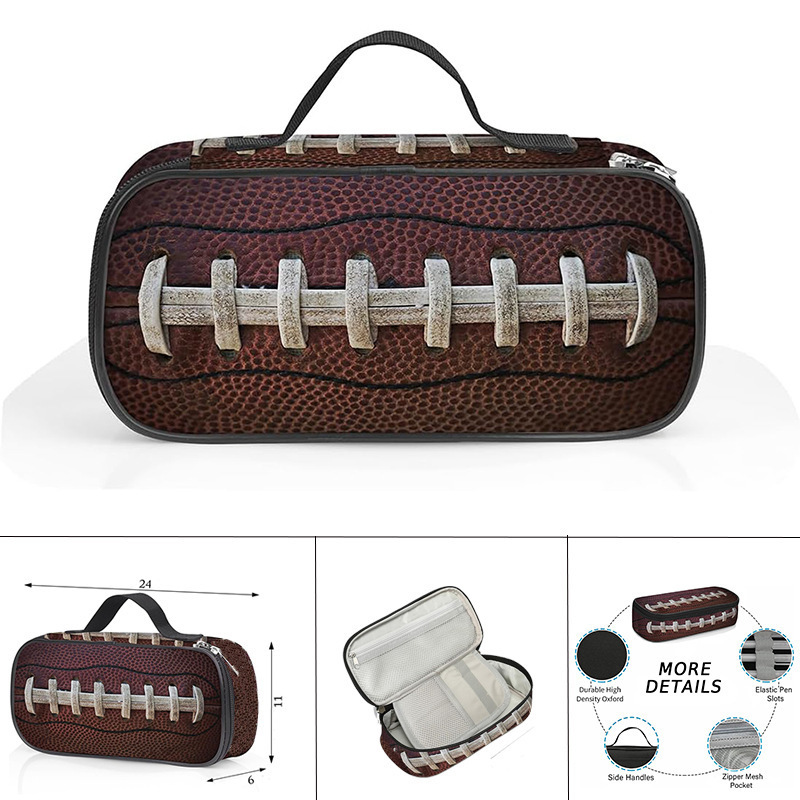 Creative Football Pencil Bag – Large Capacity & Portable Handle