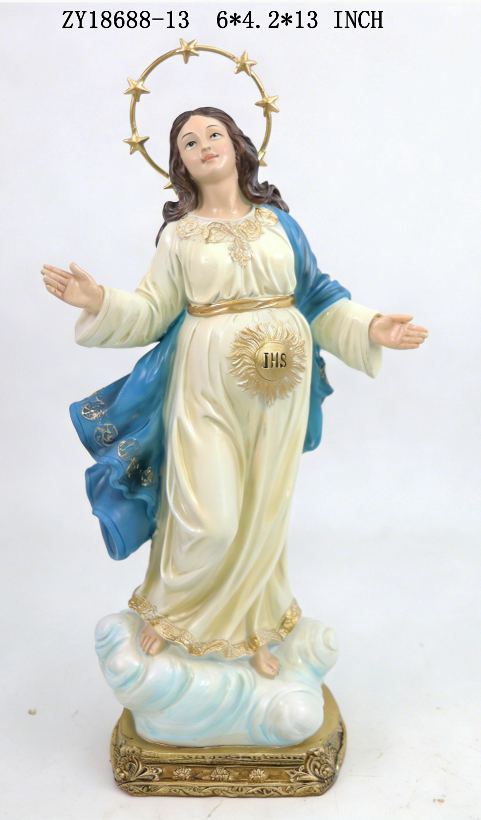 Pregnant Virgin Mary Religious Resin Statue