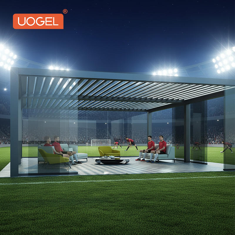Aluminum Pitchside OEM Pergola Lounge Windproof Waterproof Nature-Friendly Modern Outdoor Football