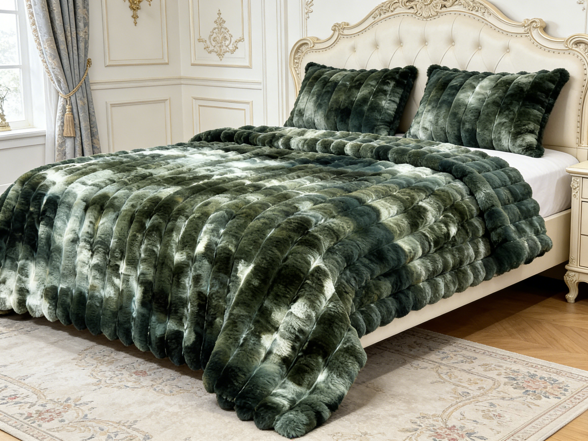 Tie-Dye Rabbit Fur Quilt