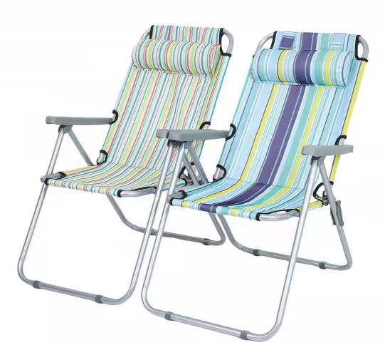 Striped folding leisure chair