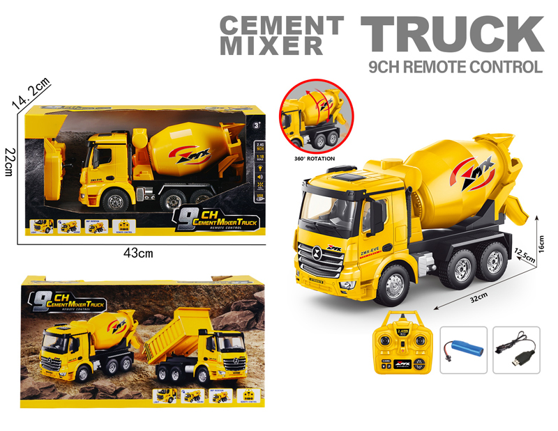 1:18 9ch Remote Control Engineering Mixer Truck