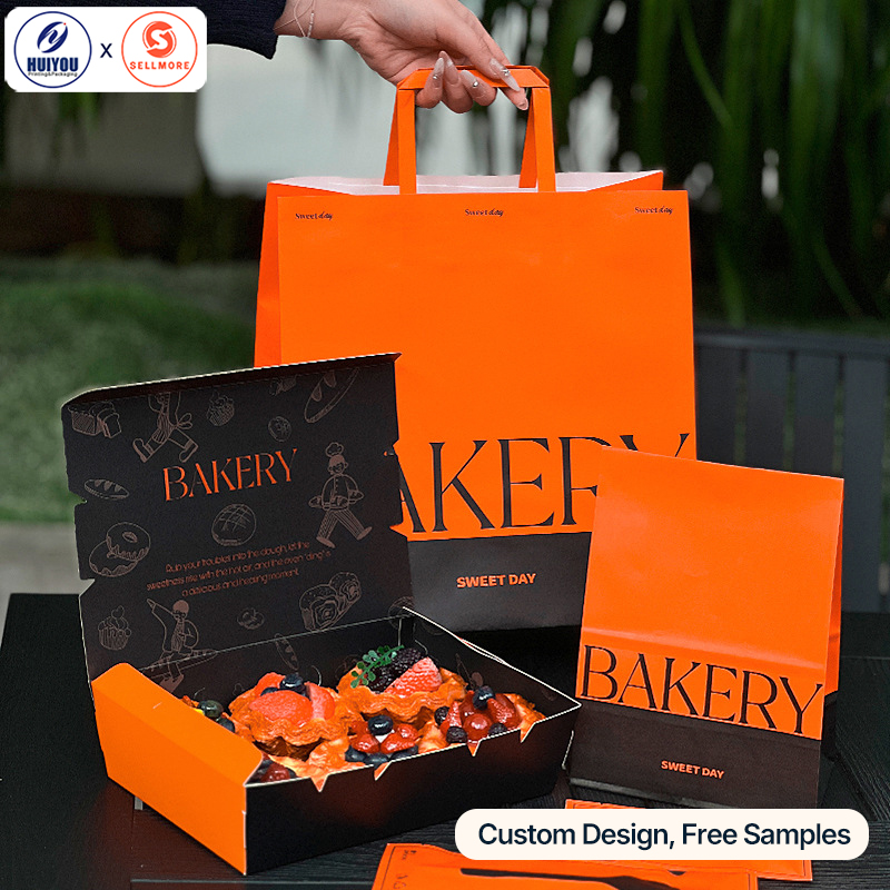 HUIYOU Egg Tart Boxes Baking Packaging Takeaway Containers for Muffins Cakes 4-Piece & 6-Piece Packs