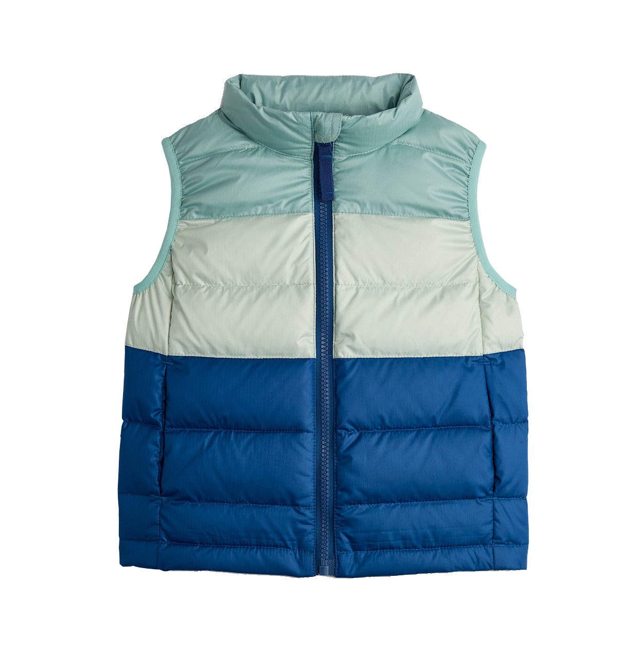 Kids Puffer Vest Color Block Stand Collar Zip Up Lightweight Warm Sleeveless Gilet Boys Girls