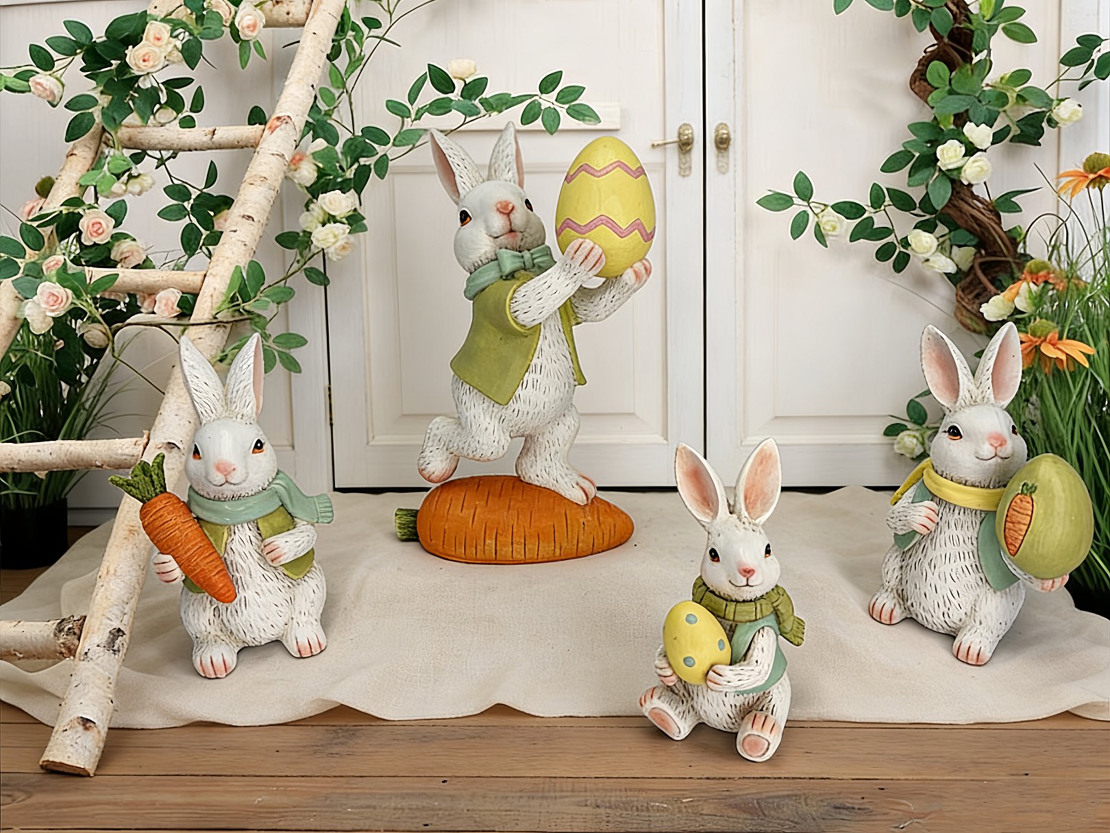 Polyresin with garden decoration