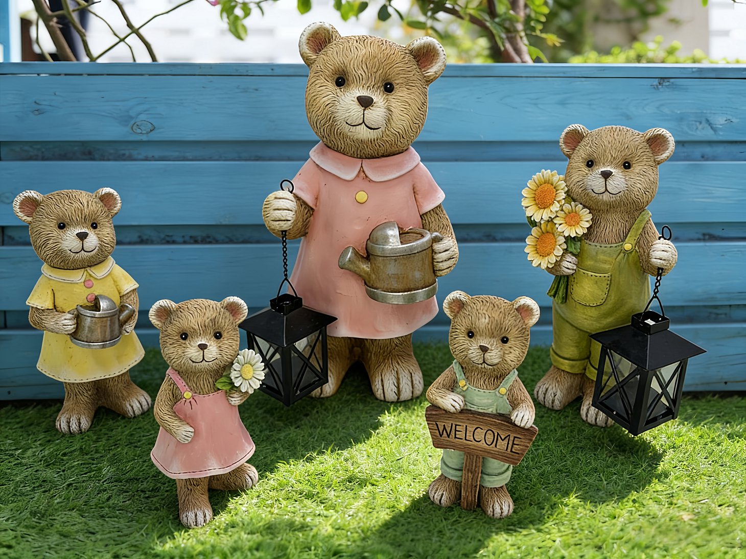 Polyresin with garden decoration