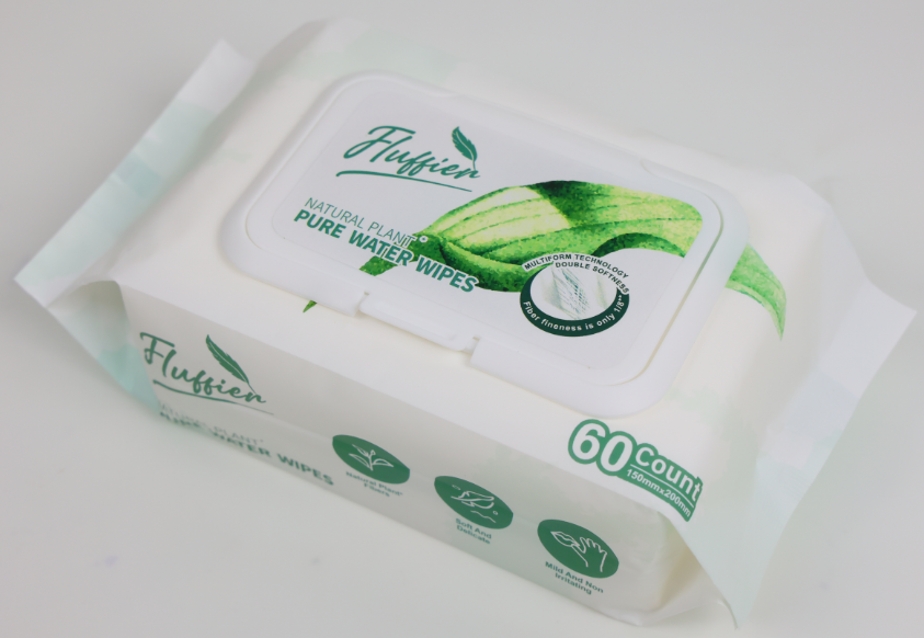 Fluffier Purified Water Wipes - 60wipes
