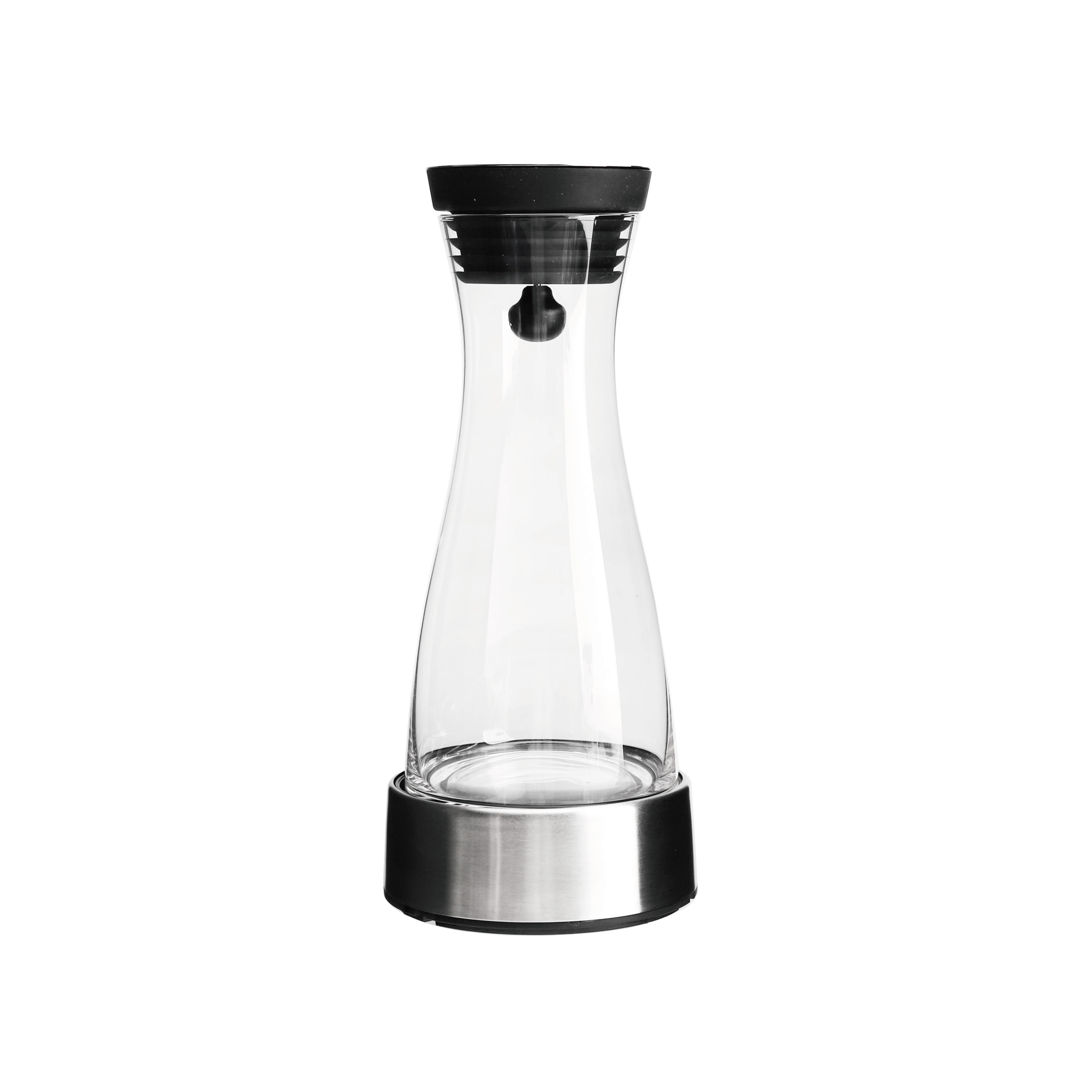 glass water bottle with ice base