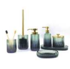 Glass Bathroom Accessory Set