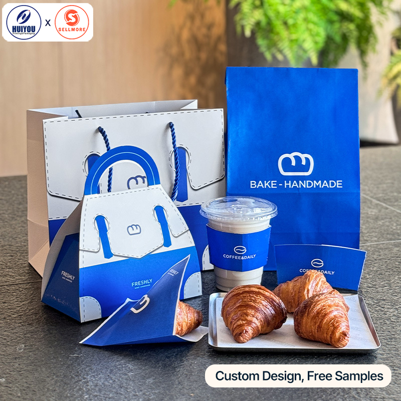 HUIYOU Creative Handbag-Style Bread Bakery Packaging Paper Box Container for Baking Takeaway