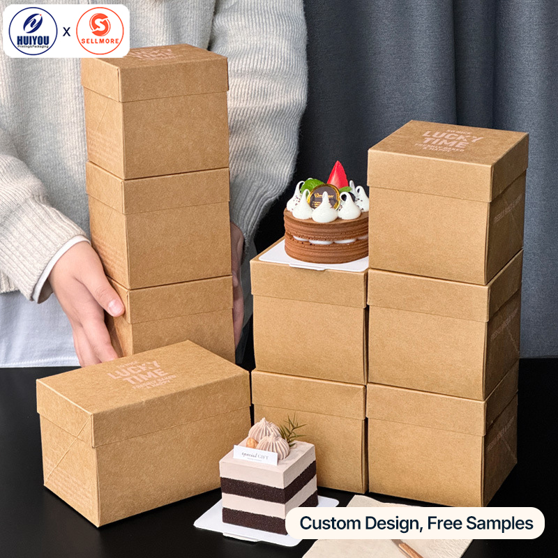 HUIYOU Kraft Paper Packaging for Baked Goods: Cake Dessert Packaging Custom Printed (OEM/ODM)