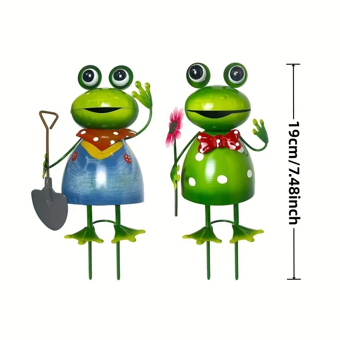 Metal Frog Garden Stake Ornament
