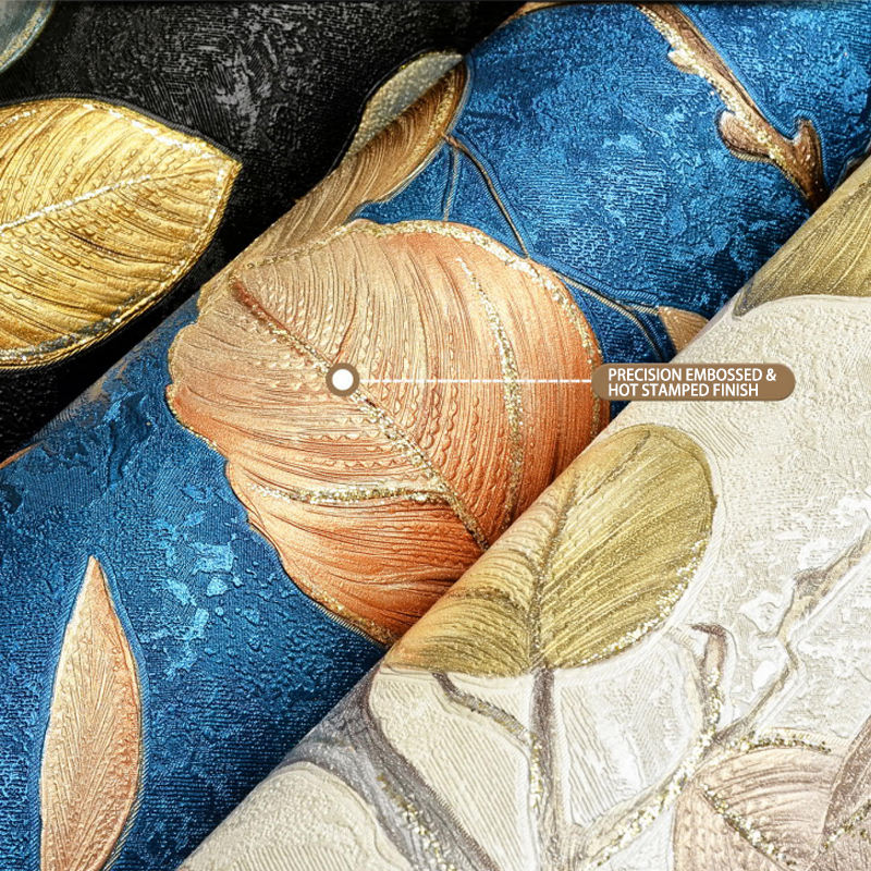 Embossed gilding self-adhesive wallpaper