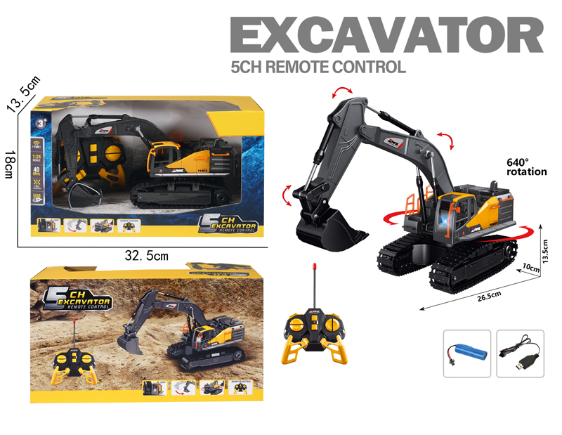1:24 5ch Remote Control Engineering Excavator