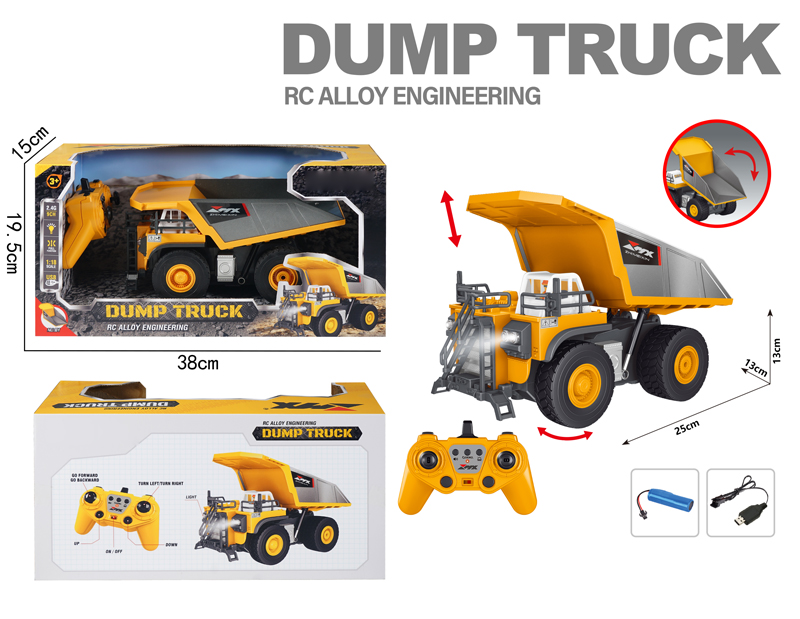 1:18 9ch Alloy Remote Control Engineering Dump Truck Ore Car