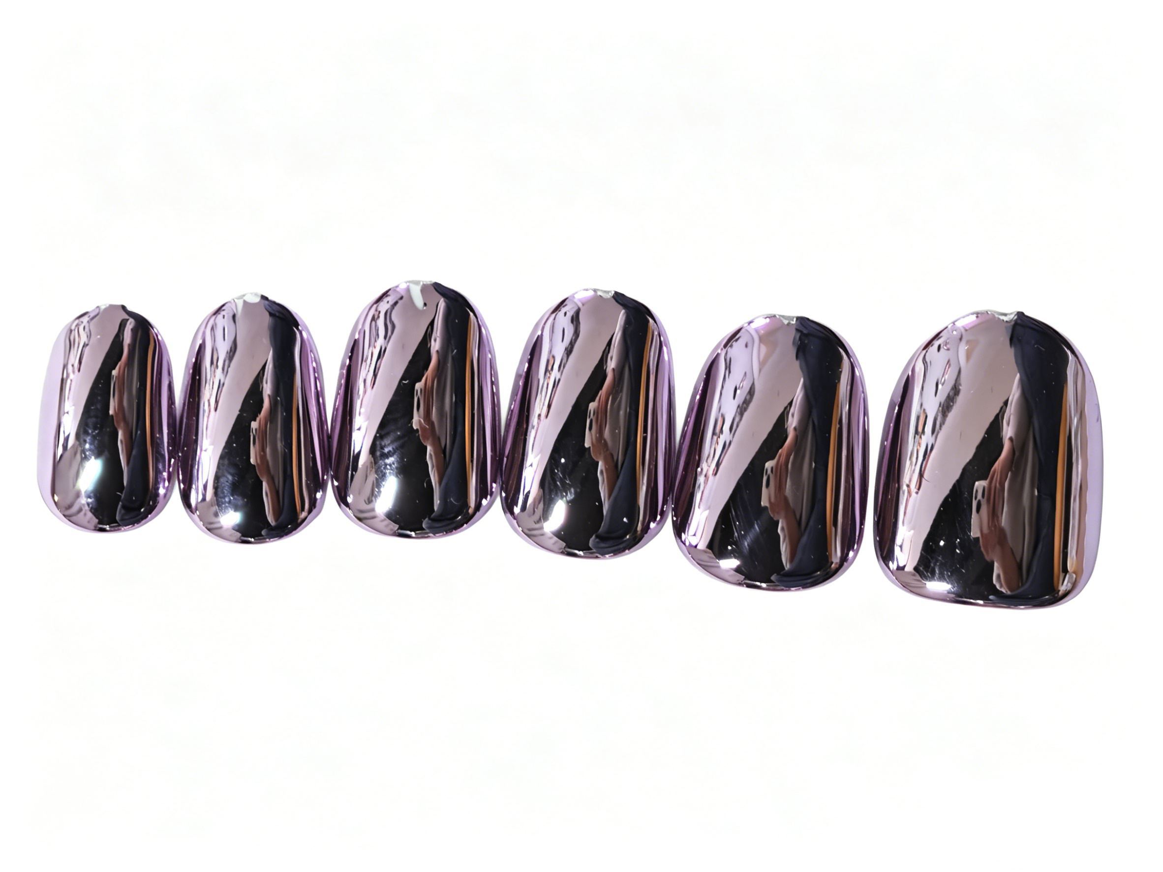 Dihang Purple Chrome Mirror Press On Nails