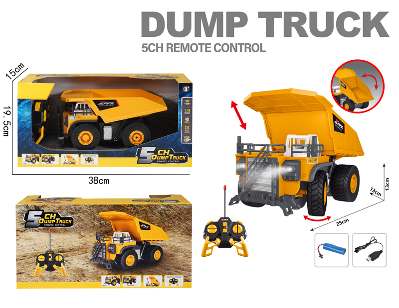 1:18 6ch Remote Control Engineering Dump Truck Ore Car
