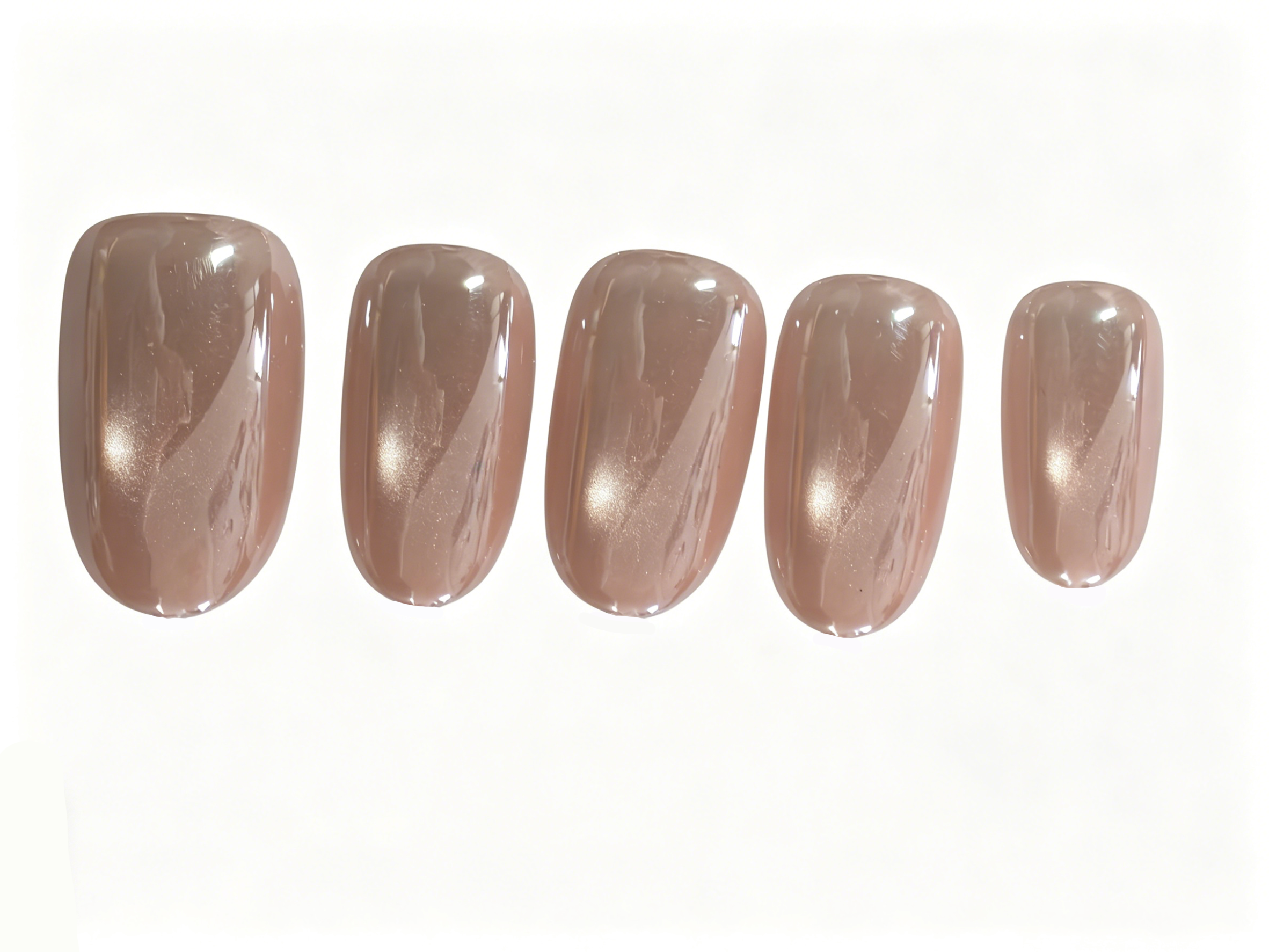 Dihang Pink Chrome Cat Eye Press On Nails