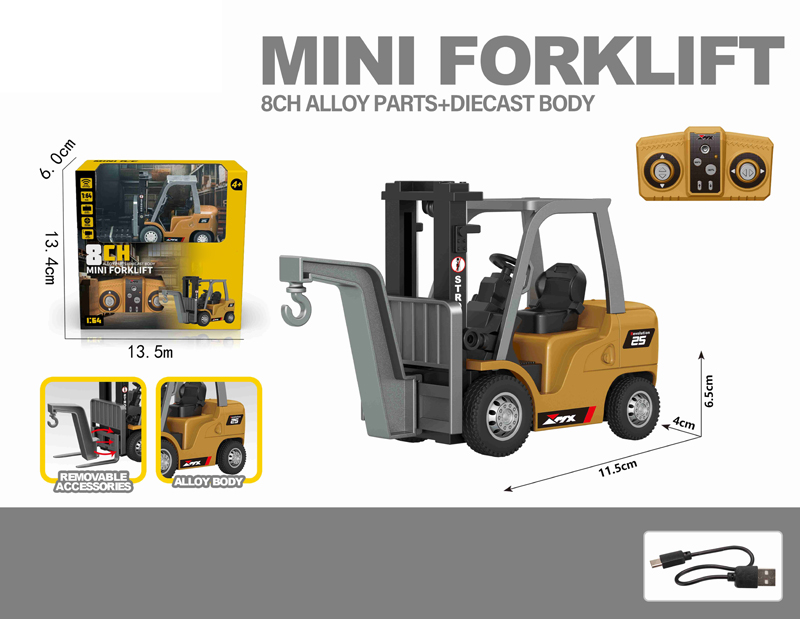 8ch Mini Alloy Remote Control Forklift