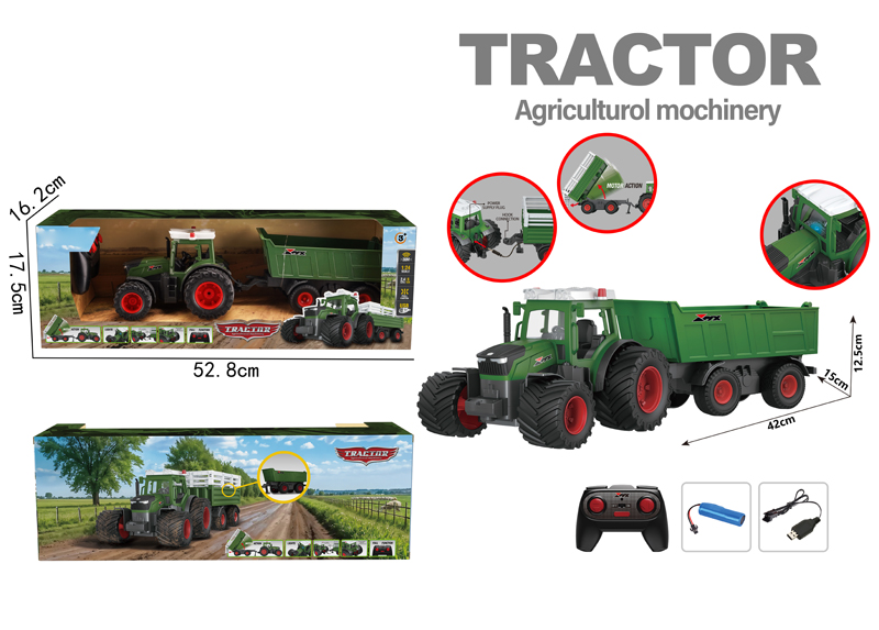 6ch Farm Tractor With Lights Automatic Cargo Hold And Big Wheels