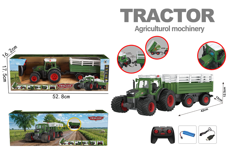 6ch Farm Tractor With Lights Automatic Cargo Hold And Big Wheels