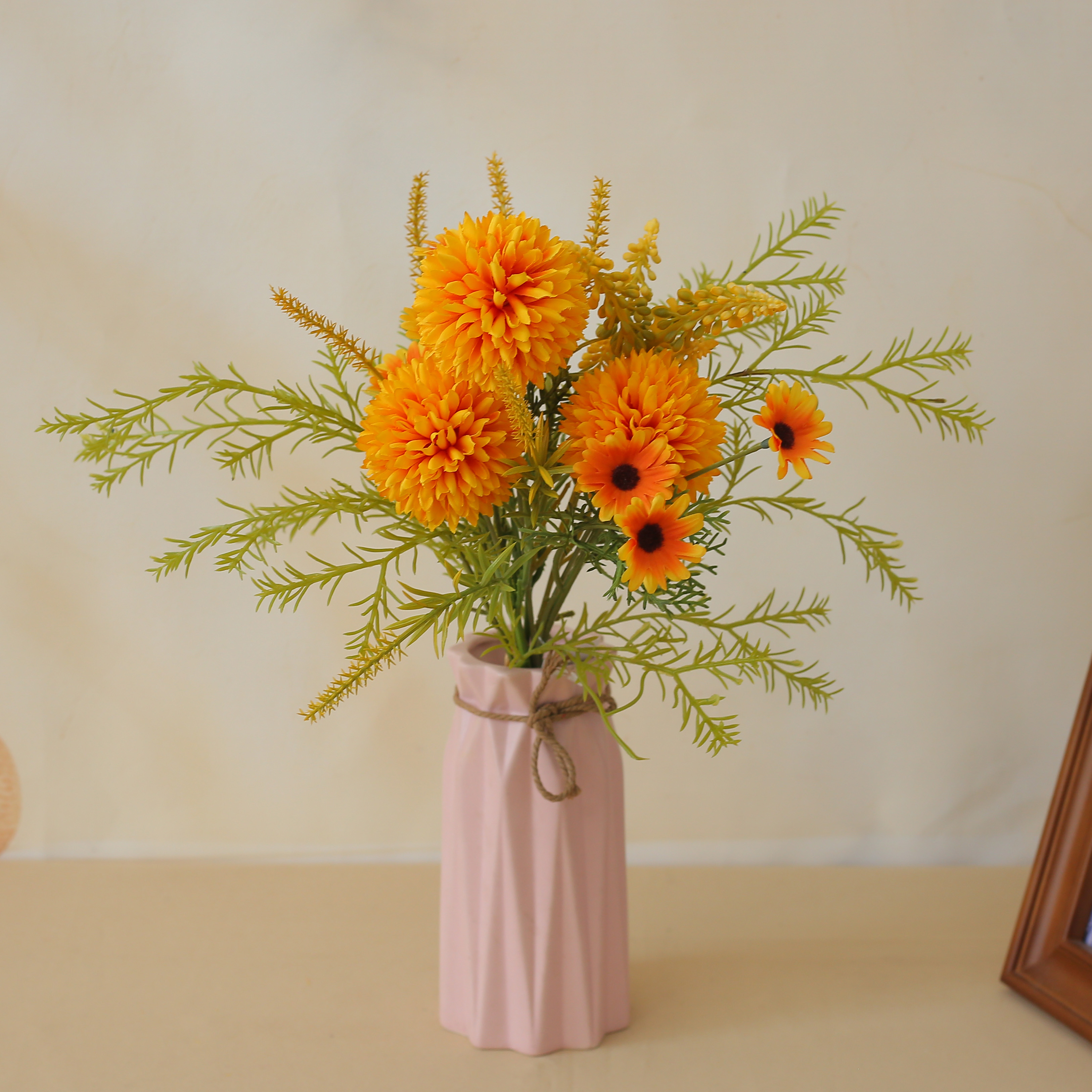 Chrysanthemum ball + plastic parts handle bunch